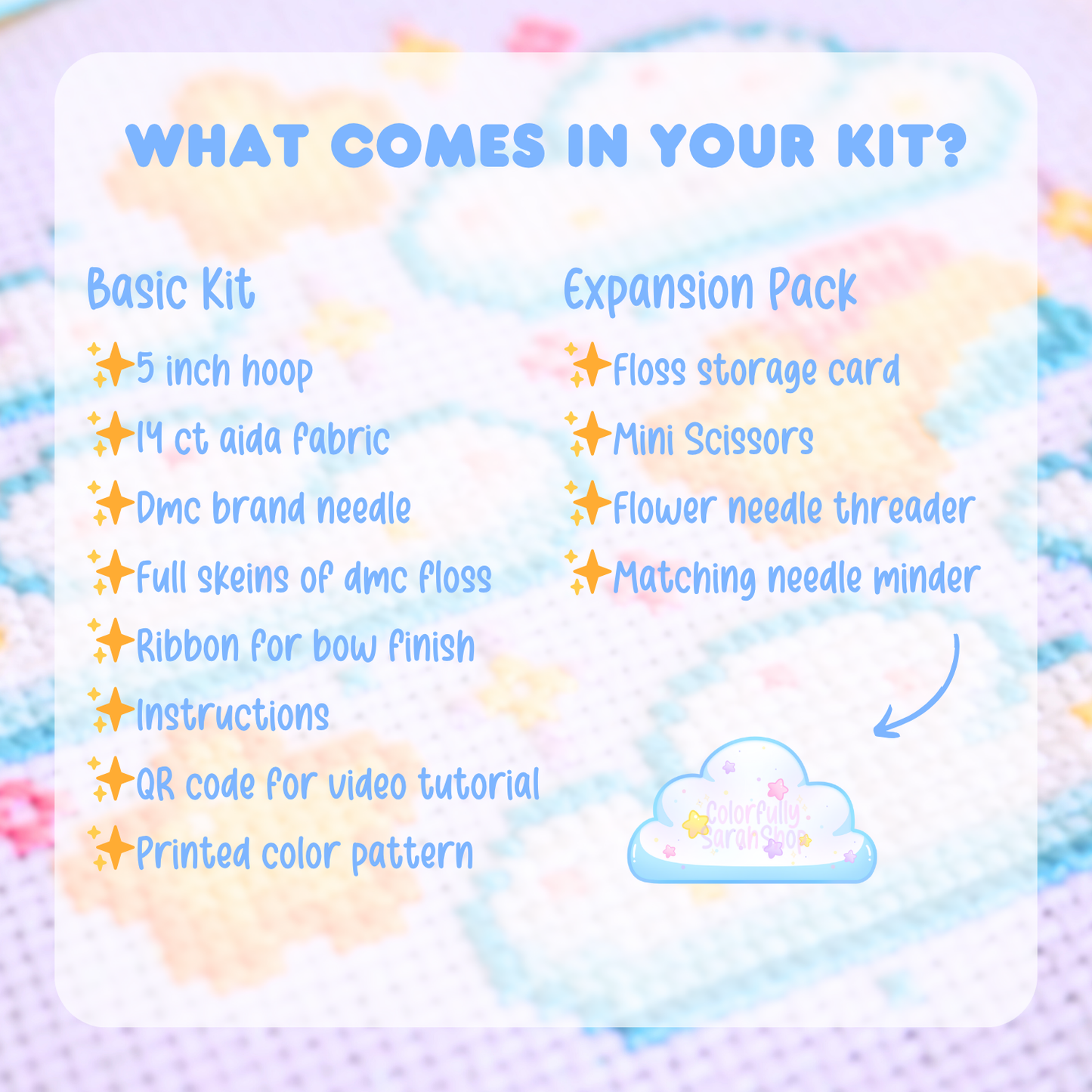 Kit- Cloud Cross Stitch