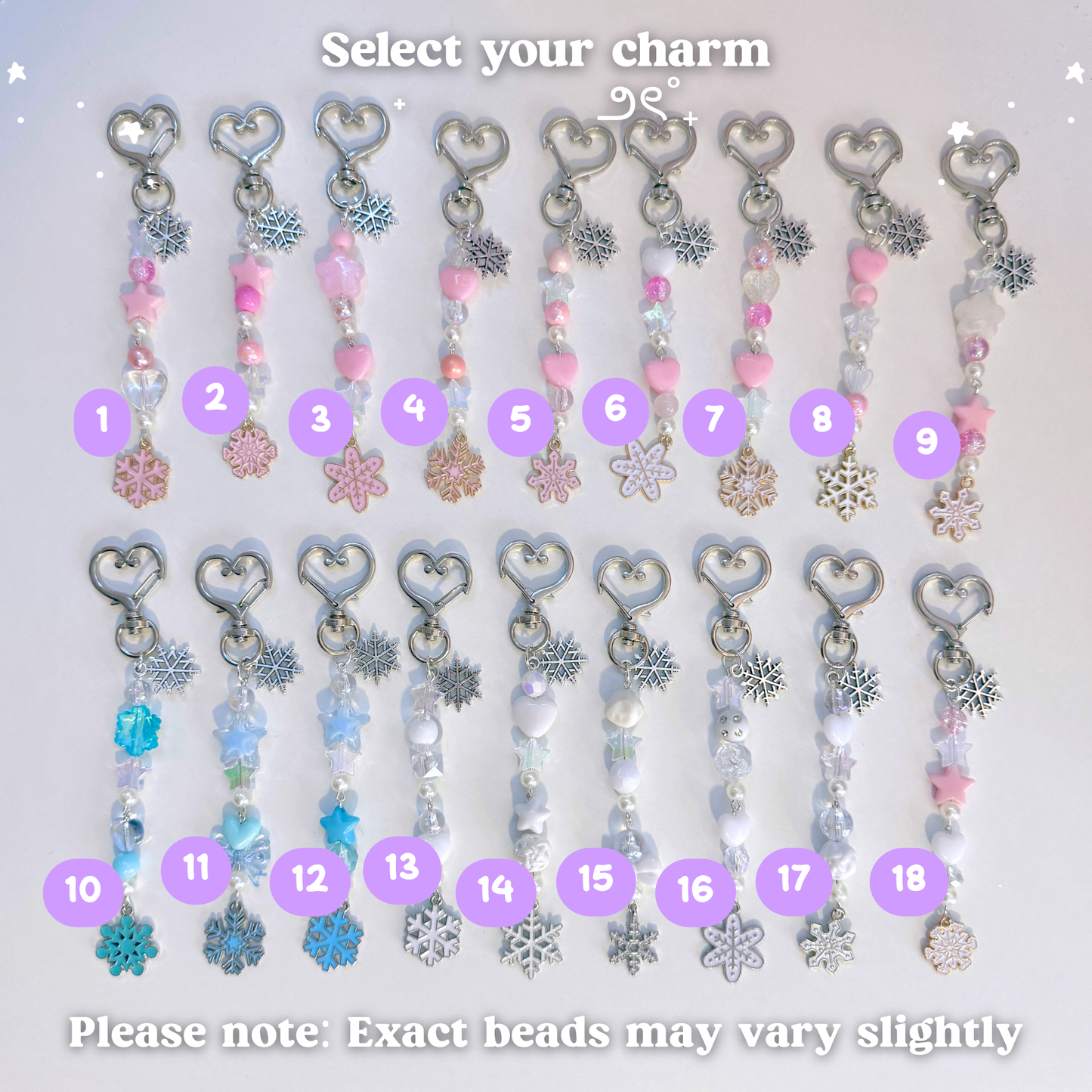 Snowflake Beaded Scissor Fob