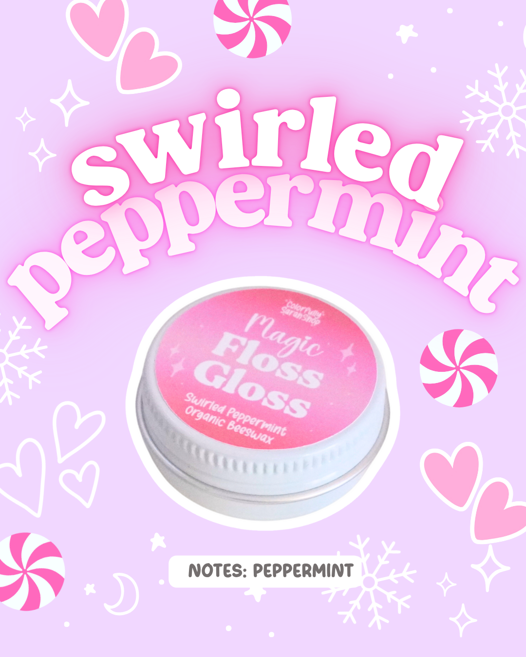 Swirled Peppermint Magic Floss Gloss