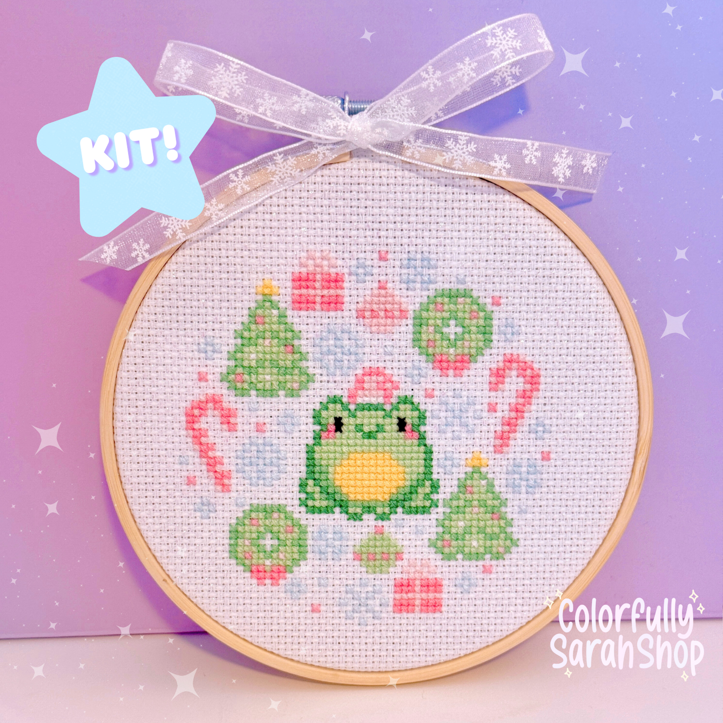 Kit- Christmas Frog Cross Stitch