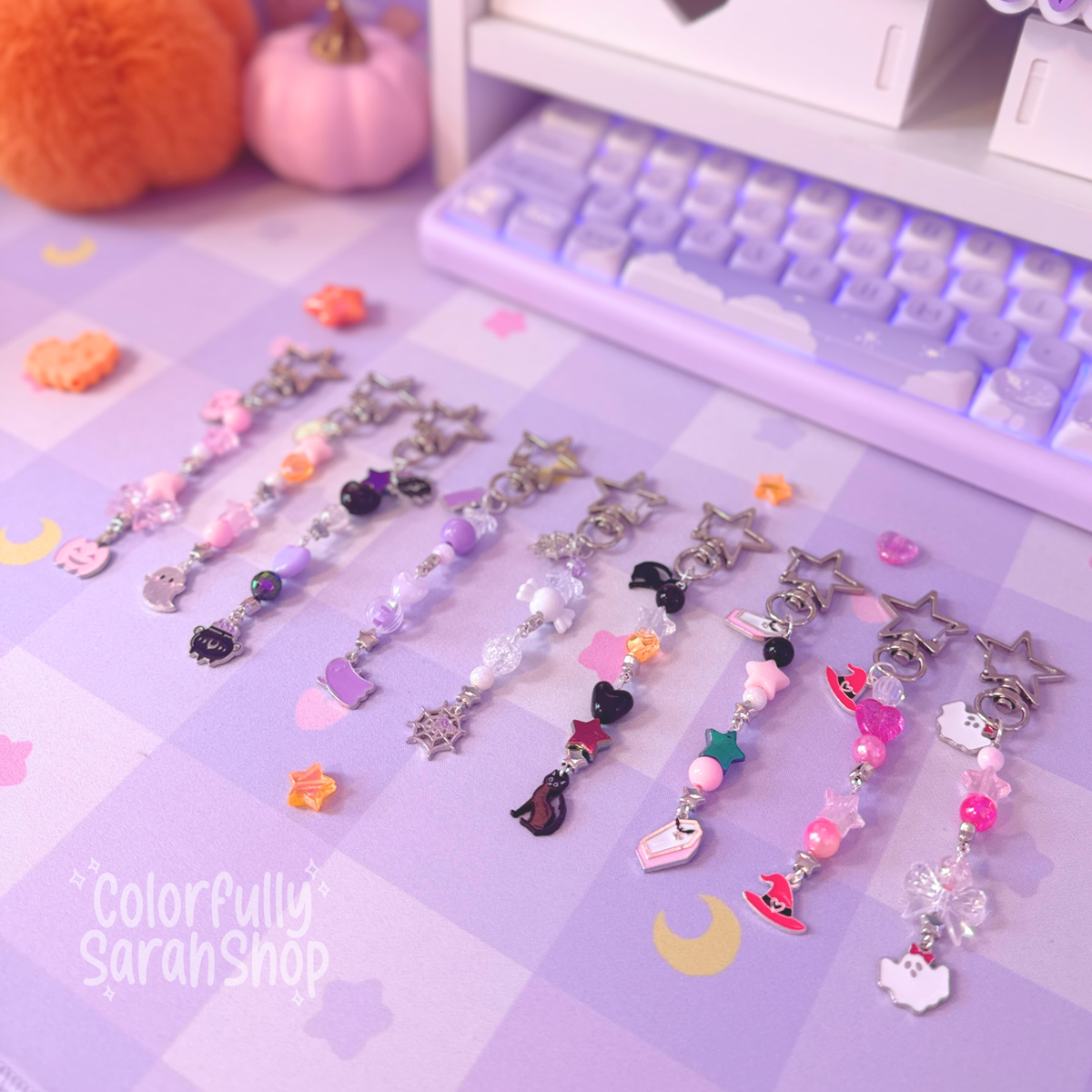 Pink & Purple Halloween Scissor Fobs