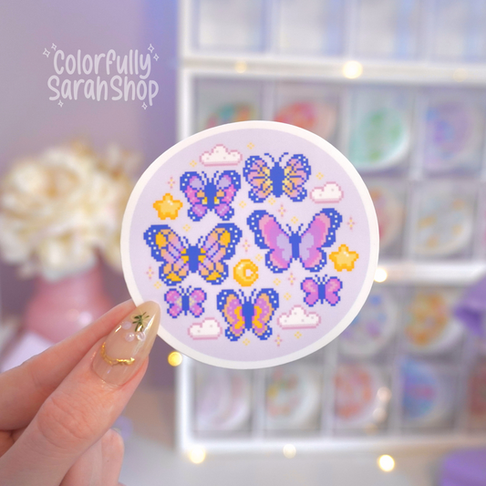 Sunset Butterflies Sticker