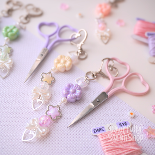 Pastel Flowers Scissor Fob