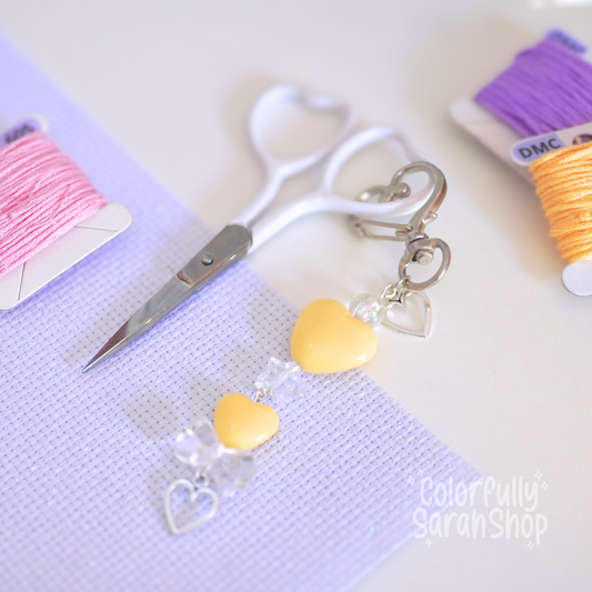 Yellow Beaded Scissor Fob