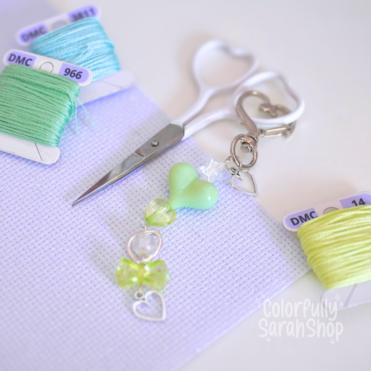 Green Beaded Scissor Fob