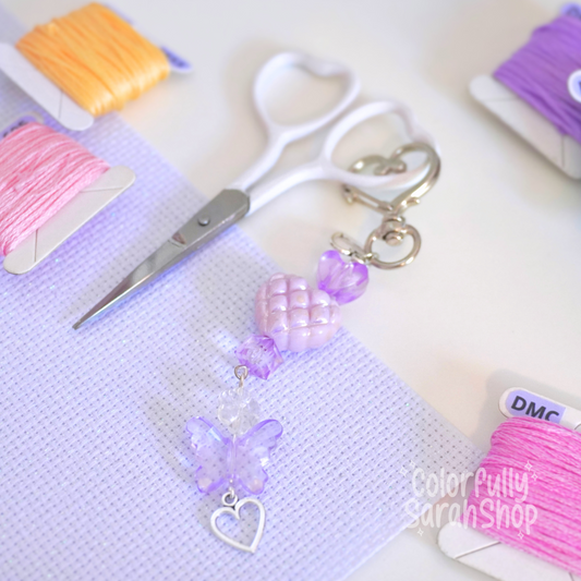 Purple Beaded Scissor Fob