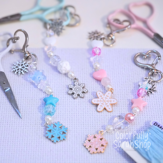 Snowflake Beaded Scissor Fob
