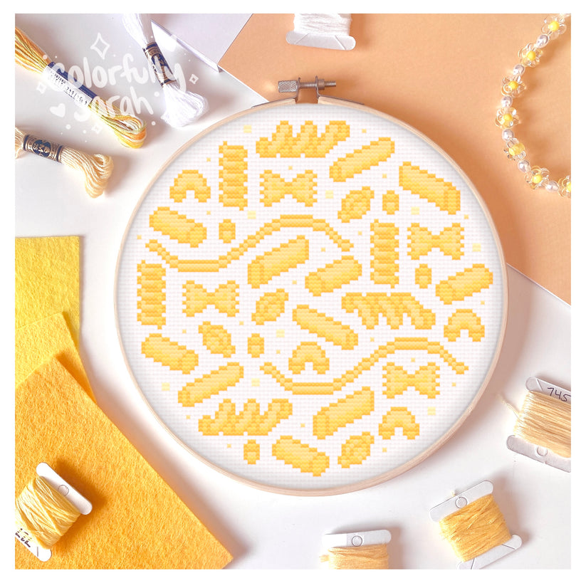 Pasta Digital Cross Stitch Pattern PDF – Colorfullysarahshop