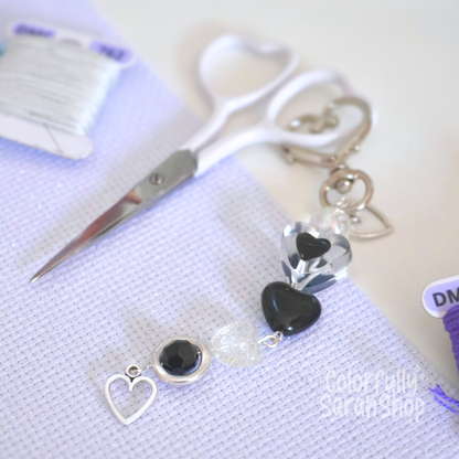 Black Beaded Scissor Fob