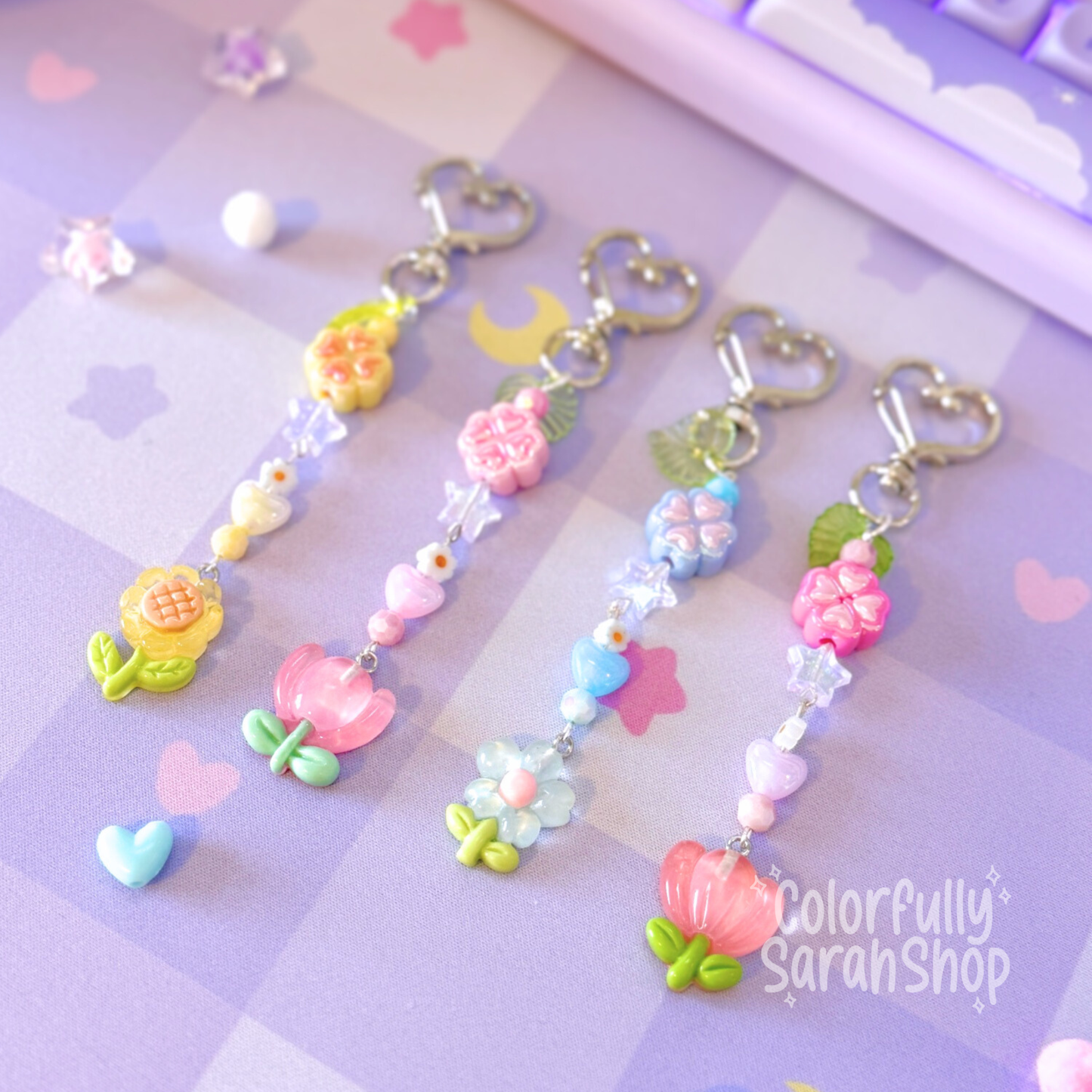 Flower Garden Scissor Fob