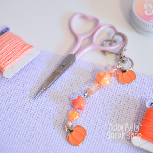 Pumpkin Beaded Scissor Fob