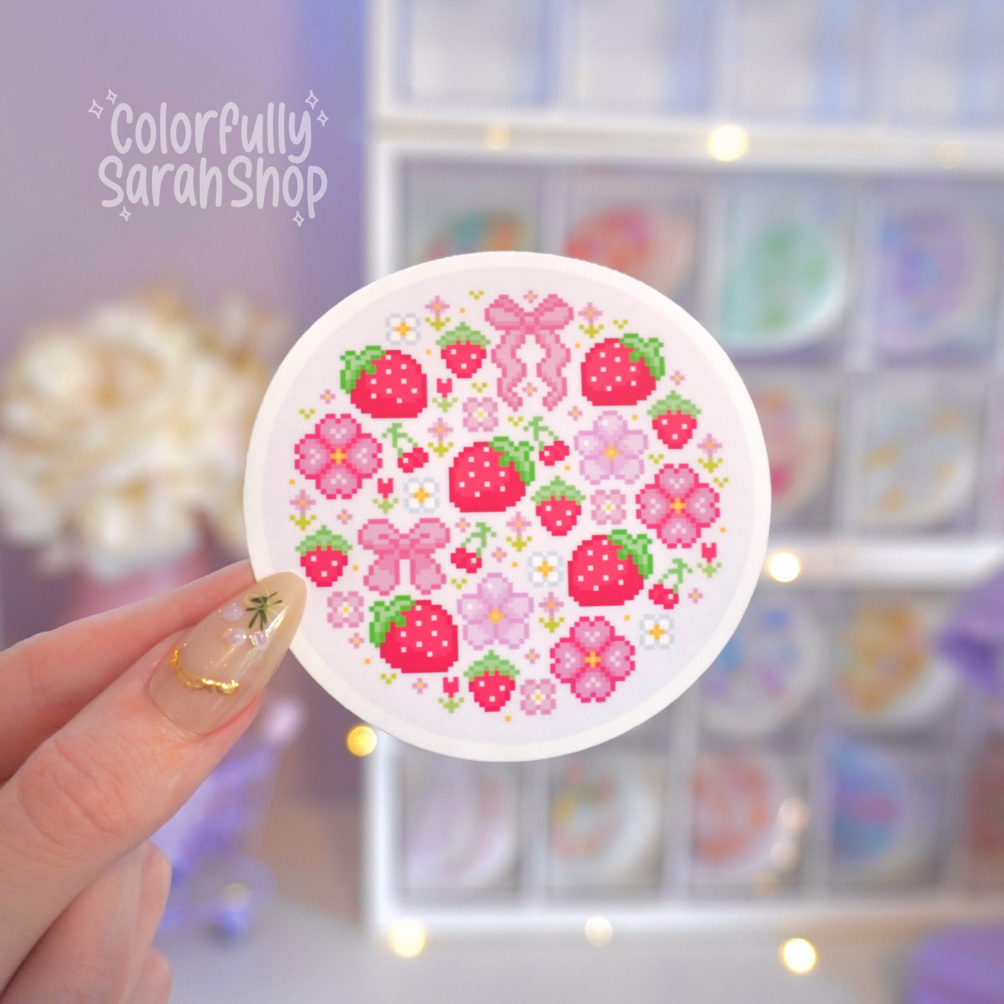 Strawberry Flowers Sticker