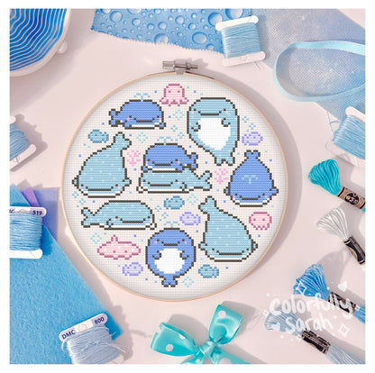Jinbesan Whale Digital Cross Stitch Pattern PDF