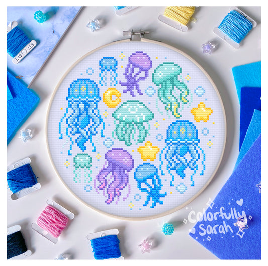 Jellyfish Digital Cross Stitch Pattern PDF