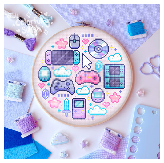 Retro Games Cross Stitch Pattern PDF