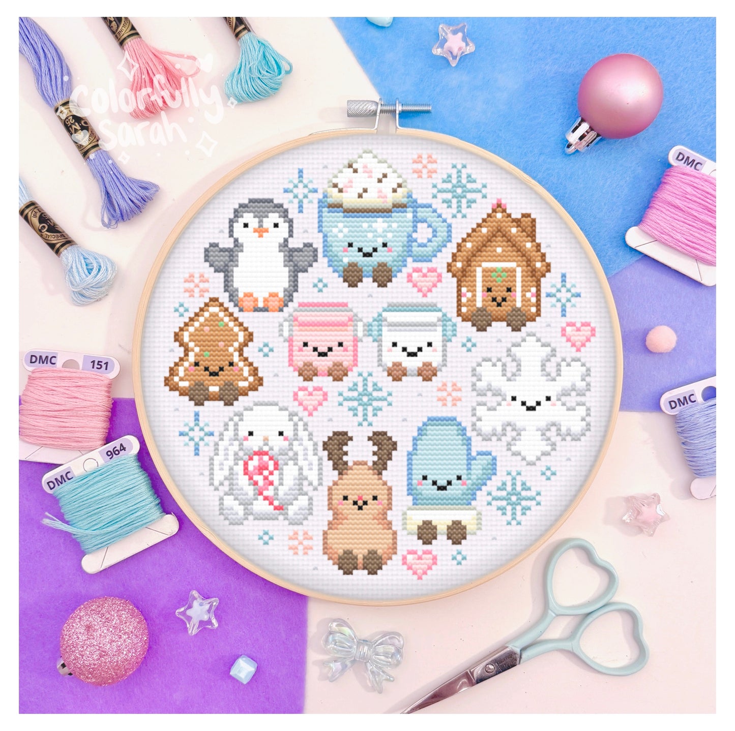 Winter Jelly Plushies Cross Stitch Pattern PDF