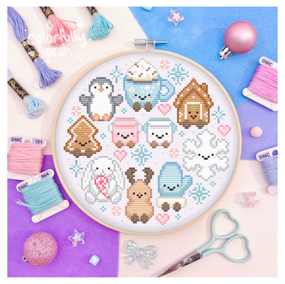 Winter Jelly Plushies Cross Stitch Pattern PDF