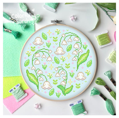 Lily of the Valley Digital Cross Stitch Pattern PDF