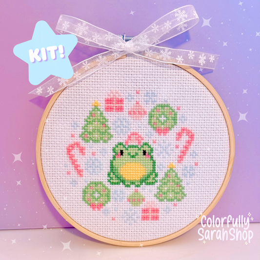 Christmas Frog Cross Stitch Kit