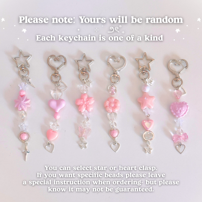 Pink Beaded Scissor Fob
