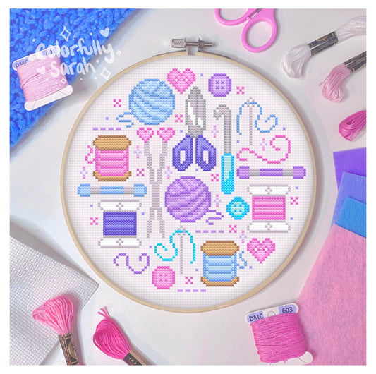 Colorful Stitching Digital Cross Stitch Pattern PDF